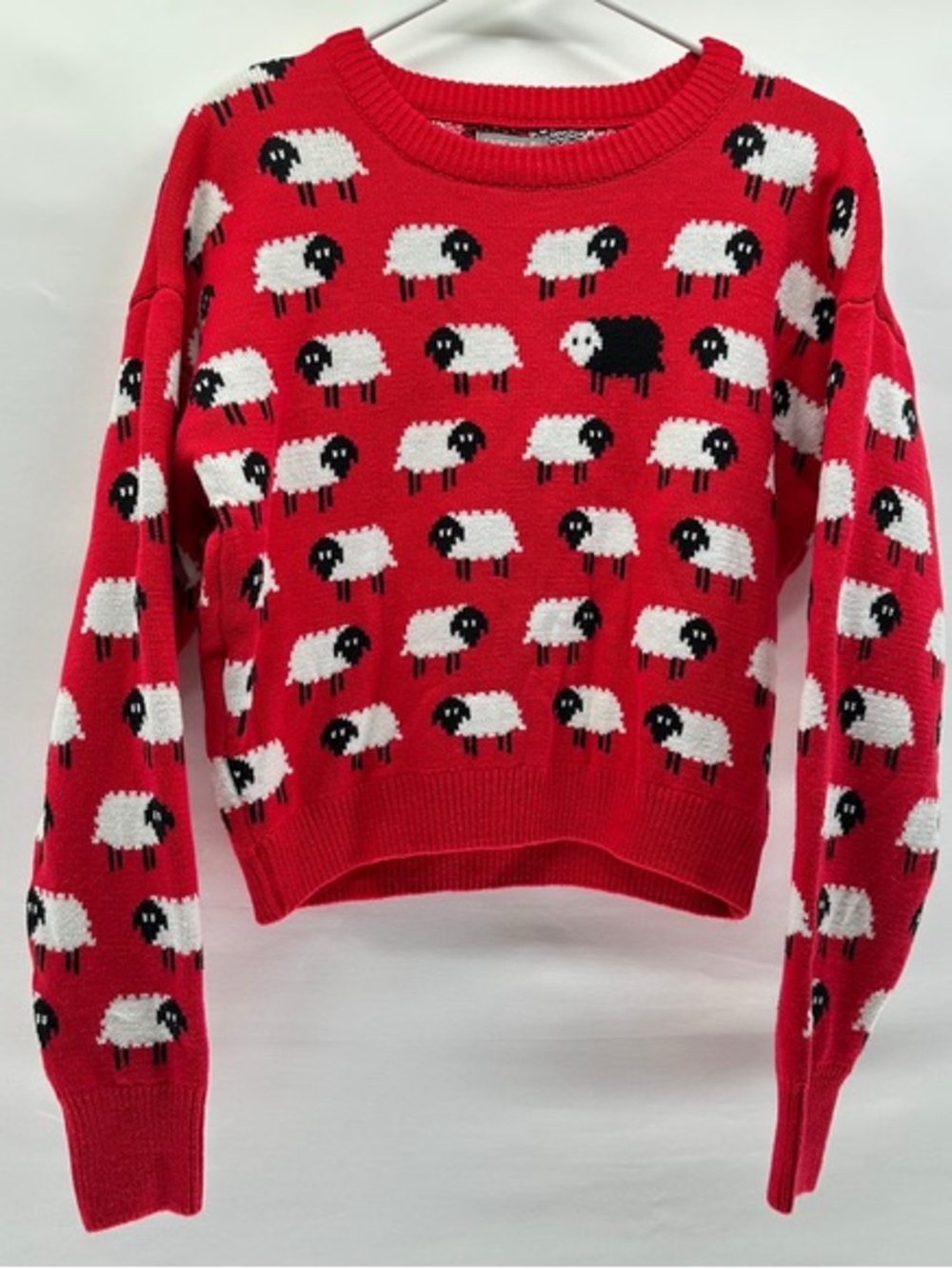 Women's Red Sheep Pattern Crewneck Sweater— Rowing Blazer Copy